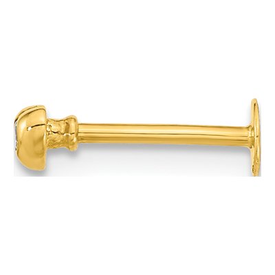 14K Yellow Gold CZ Heart Labret Stud – view 2