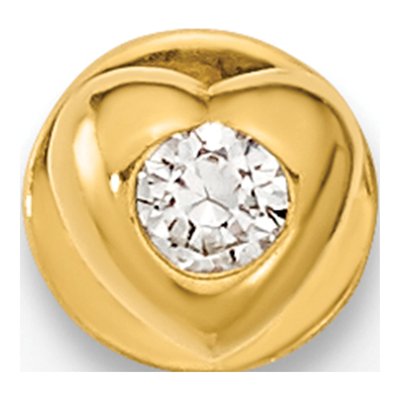 14K Yellow Gold CZ Heart Labret Stud – view 4