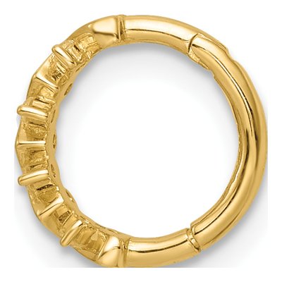 14K Yellow Gold CZ Cartilage Ring, 16 Gauge – view 3