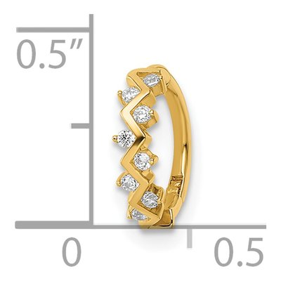 14K Yellow Gold CZ Cartilage Ring, 16 Gauge – view 4