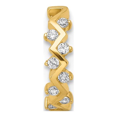 14K Yellow Gold CZ Cartilage Ring, 16 Gauge – view 5