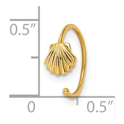 14K Yellow Gold Scallop Shell Nose Ring/Ear Cuff – view 4