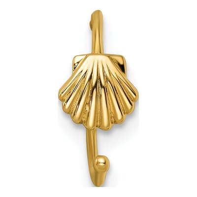 14K Yellow Gold Scallop Shell Nose Ring/Ear Cuff – view 5