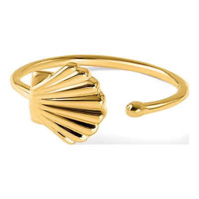 14K Yellow Gold Scallop Shell Nose Ring/Ear Cuff – view 6