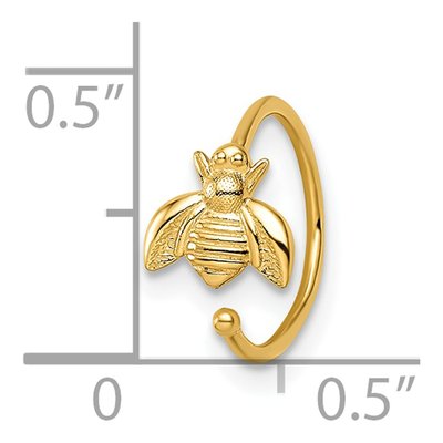 14K Yellow Gold Bumble Bee Nose Ring / Ear Cuff – view 4
