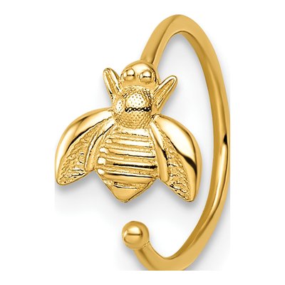 14K Yellow Gold Bumble Bee Nose Ring / Ear Cuff