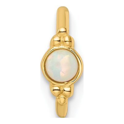 14K Yellow Gold Lab Created Opal Cartilage Ring – view 5