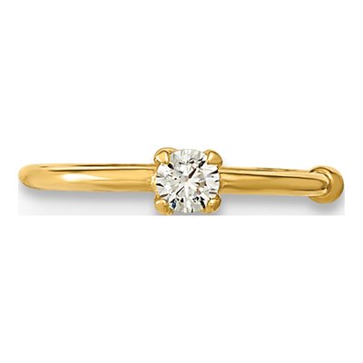 14K Yellow Gold CZ Hoop Nose Ring – view 6