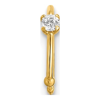 14K Yellow Gold CZ Hoop Nose Ring – view 7