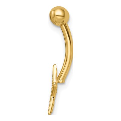 14K Yellow Gold CZ Star Belly Ring – view 3