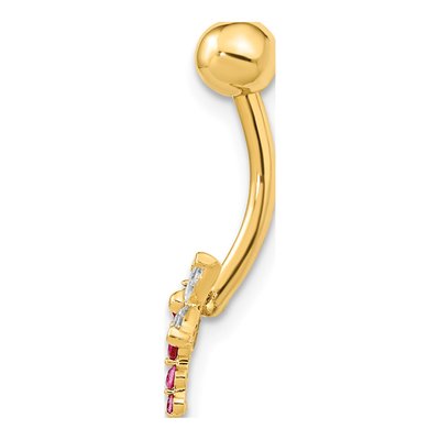 14K Gold Dragonfly CZ Belly Ring – view 2