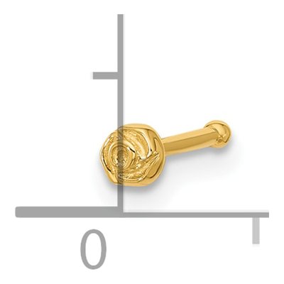 14K Yellow Gold 20 Gauge Nose Stud, Polished – view 4