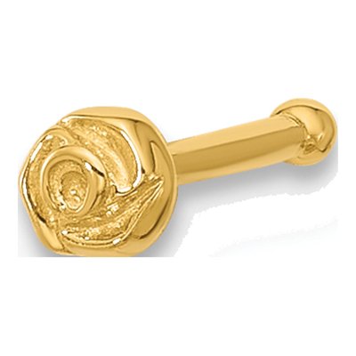 14K Yellow Gold 20 Gauge Nose Stud, Polished