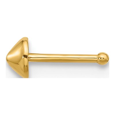 14K Yellow Gold Cone Nose Stud, 22 Gauge – view 2