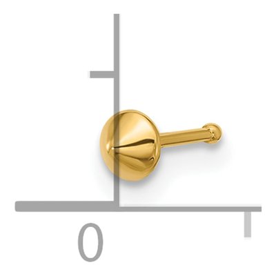 14K Yellow Gold Cone Nose Stud, 22 Gauge – view 4