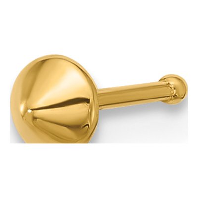 14K Yellow Gold Cone Nose Stud, 22 Gauge