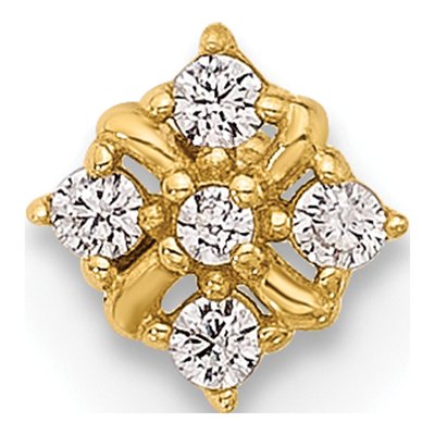 14K Yellow Gold CZ Nose Stud, 20 Gauge – view 3