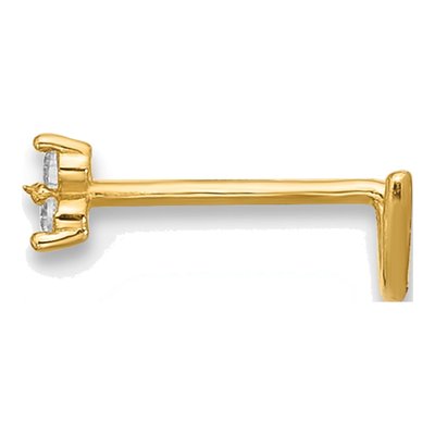 14K Yellow Gold CZ Triangle Nose Stud – view 2