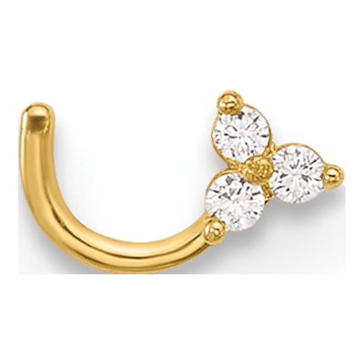 14K Yellow Gold CZ Triangle Nose Stud – view 3