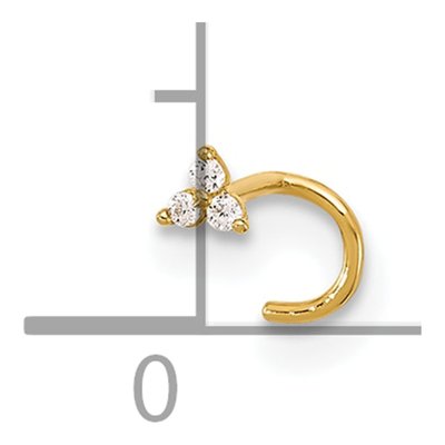 14K Yellow Gold CZ Triangle Nose Stud – view 4