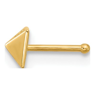 14K Yellow Gold CZ Pyramid Nose Stud – view 2