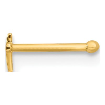14K Yellow Gold Cross Nose Stud – view 2