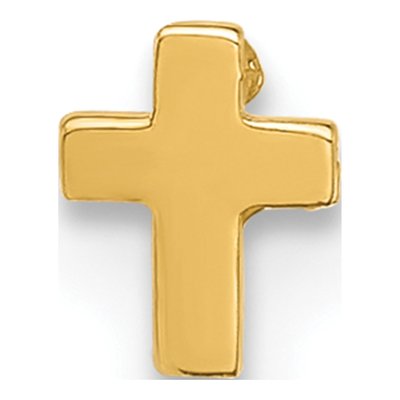 14K Yellow Gold Cross Nose Stud, 22 Gauge – view 3