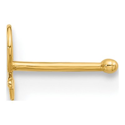 14K Yellow Gold Female Symbol Nose Stud, 20G – view 2