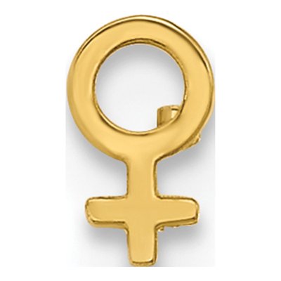 14K Yellow Gold Female Symbol Nose Stud, 20G – view 3