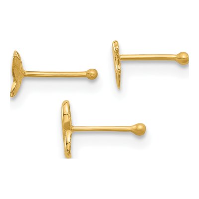 14K Yellow Gold Nose Stud Set – view 2