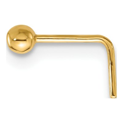 14K Yellow Gold Ball Nose Stud, Polished 2.5mm – view 2