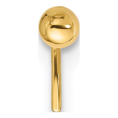 14K Yellow Gold Ball Nose Stud, Polished 2.5mm – view 3