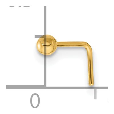 14K Yellow Gold Ball Nose Stud, Polished 2.5mm – view 4