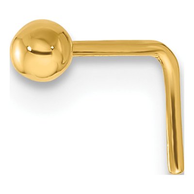14K Yellow Gold Ball Nose Stud, Polished 2.5mm