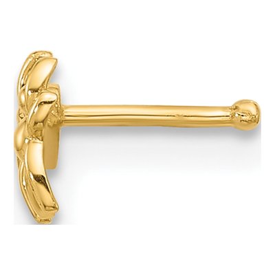 14K Yellow Gold Spider Nose Stud, 22 Gauge – view 2