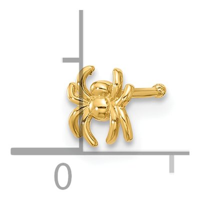 14K Yellow Gold Spider Nose Stud, 22 Gauge – view 4