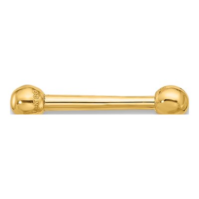 14K Yellow Gold Ball Labret Stud, 16 Gauge – view 2