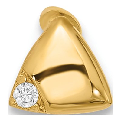 14K Yellow Gold CZ Triangle Cartilage Stud – view 3