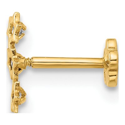 14K Gold CZ Star Cartilage Earring, 18G – view 2