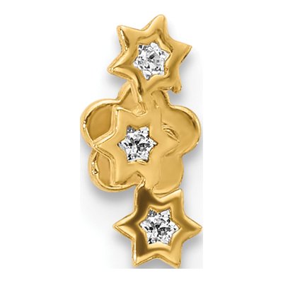 14K Gold CZ Star Cartilage Earring, 18G – view 3