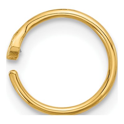 14K Yellow Gold CZ Nose Ring, 20 Gauge – view 2