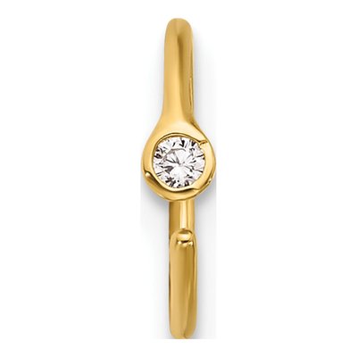 14K Yellow Gold CZ Nose Ring, 20 Gauge – view 3