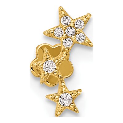 14K Gold CZ Stars Cartilage Earring – view 3
