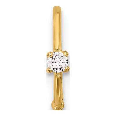 14K Yellow Gold CZ Nose Ring, 20 Gauge Polished – view 3