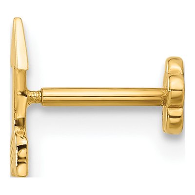 14K Yellow Gold Arrow Cartilage Stud – view 2