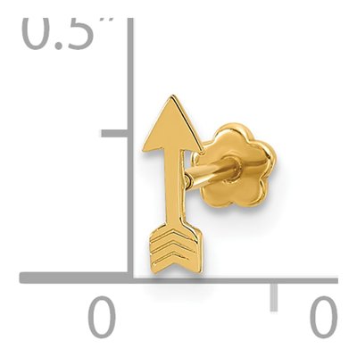 14K Yellow Gold Arrow Cartilage Stud – view 4