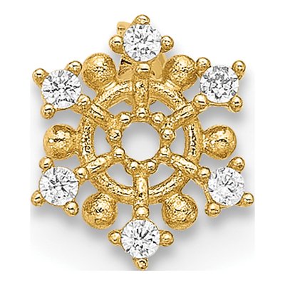 14K Yellow Gold CZ Snowflake Cartilage Stud – view 3