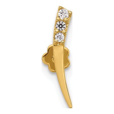 14K Yellow Gold CZ Cartilage Stud – view 3