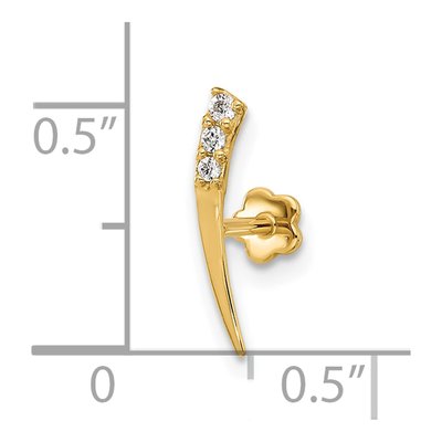 14K Yellow Gold CZ Cartilage Stud – view 4
