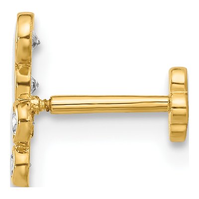14K Yellow Gold CZ Cartilage Stud – view 2